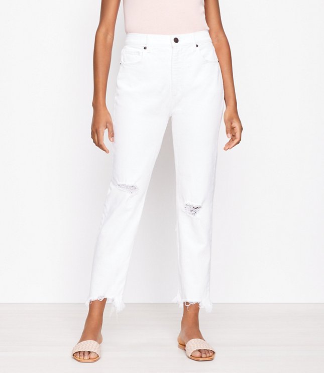 Loft The Curvy 90s Straight Jean in White