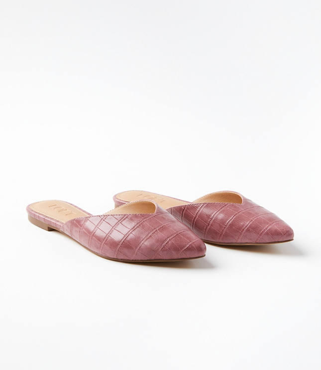 embossed mule flats