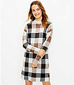 Checked Mock Neck Sweater Dress carousel Product Image 1
