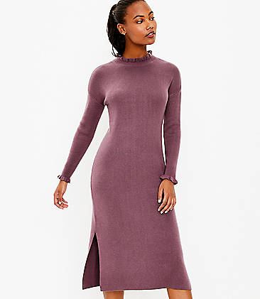 Mock Neck Midi Sweater Dress | LOFT