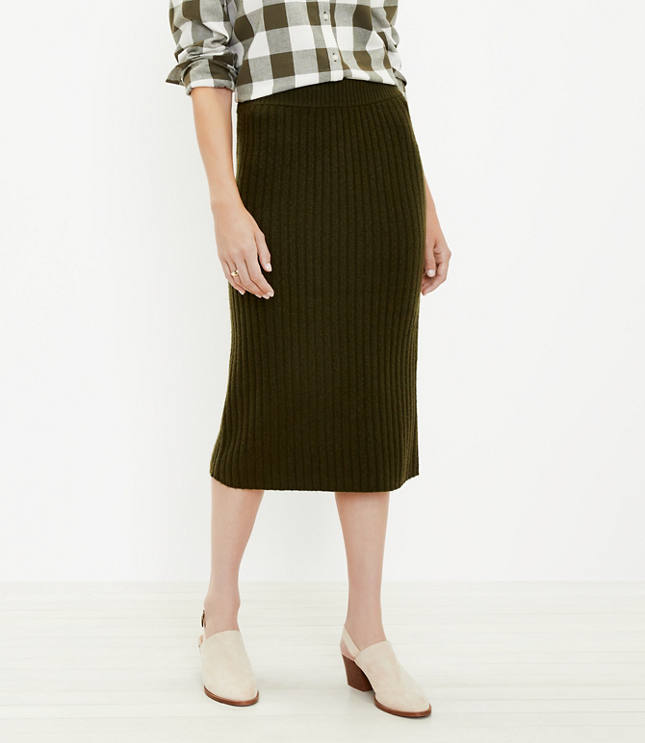 Ribbed Midi Sweater Skirt 2723