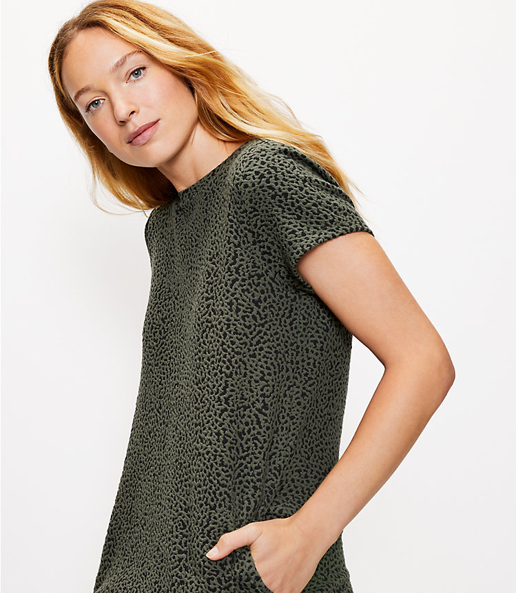 Leopard Print Sweatshirt Pocket Dress image number 1