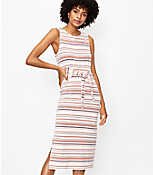 Petite Striped Tie Waist Midi Dress carousel Product Image 1