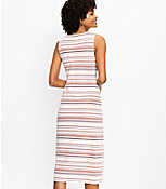 Petite Striped Tie Waist Midi Dress carousel Product Image 3
