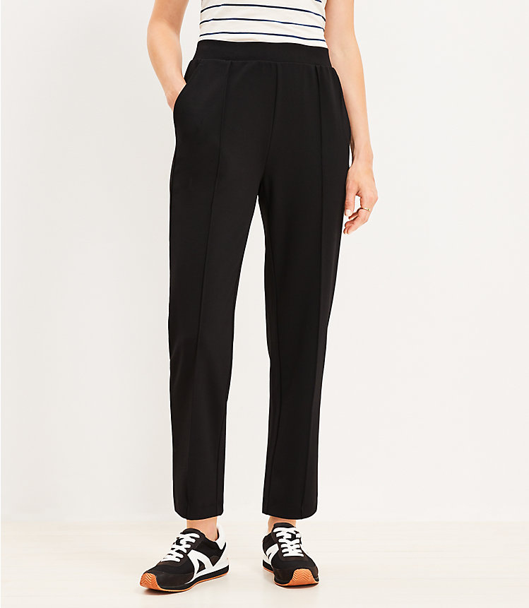 Pintucked Tapered Pants in Crepe
