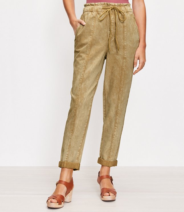 Loft Petite High Rise Jogger Jeans in Warm Gold