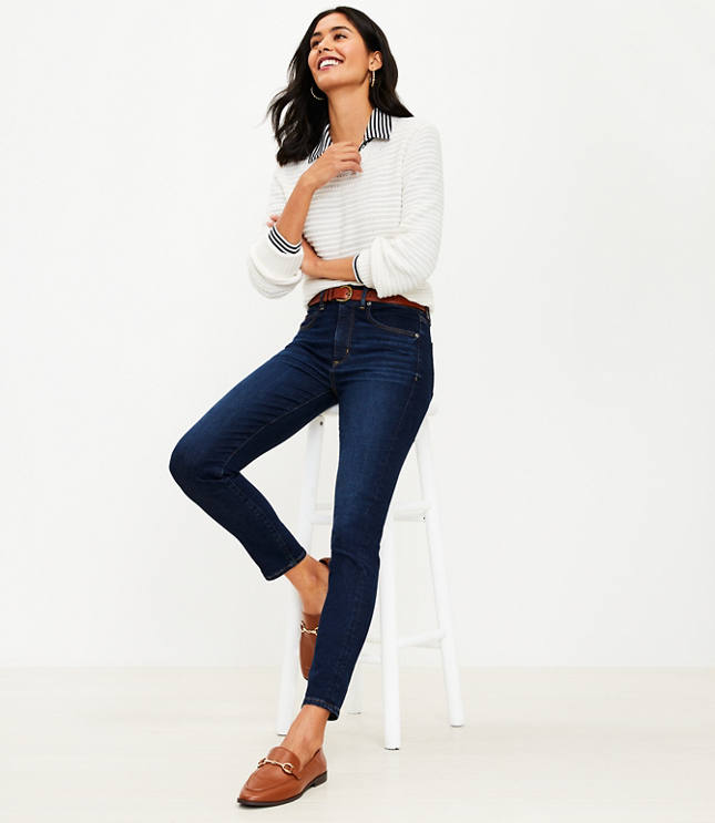 High Rise Skinny Jeans in Classic Dark Indigo Wash