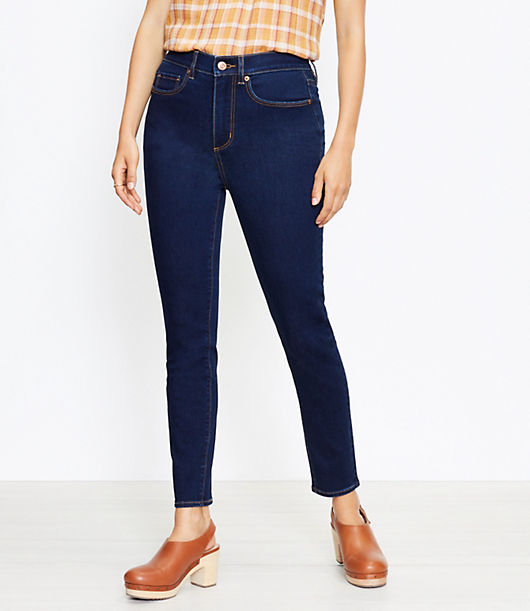 Loft Tall High Rise Skinny Jeans in Rinse Wash