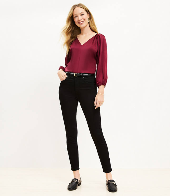 best black high rise skinny jeans