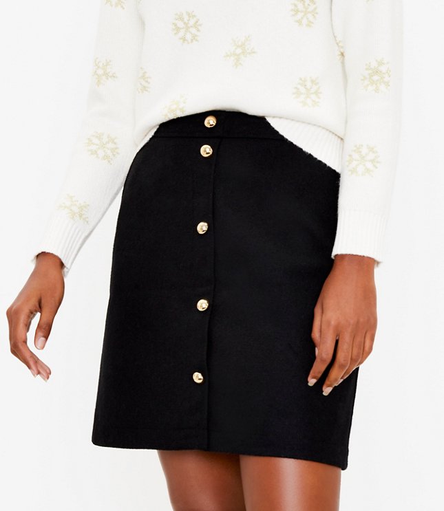 Wooly Button Pocket Skirt