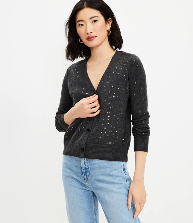sequin v neck
