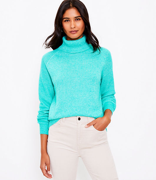 Loft Mixed Stitch Turtleneck Sweater