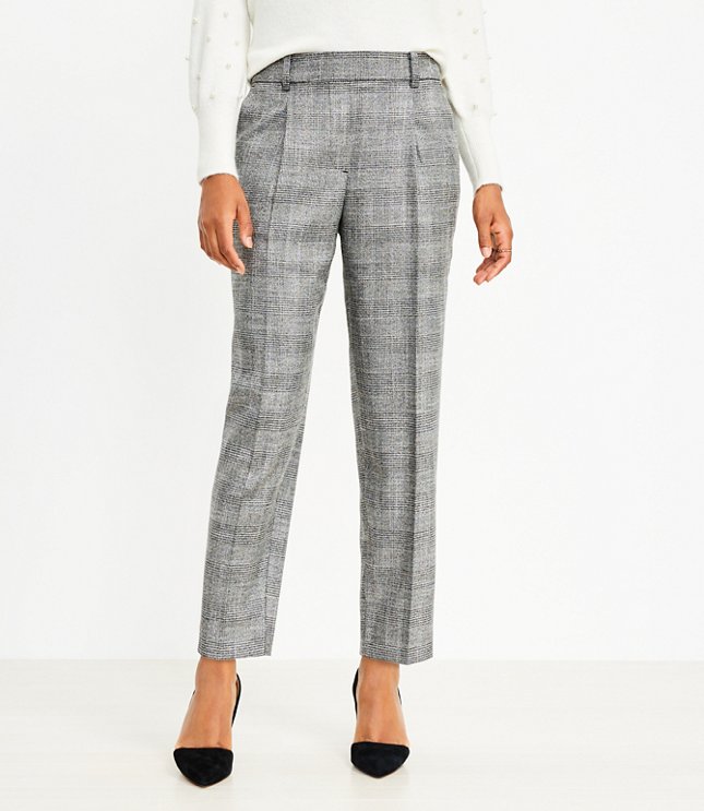 Pull On Taper Pants in Shimmer Plaid
