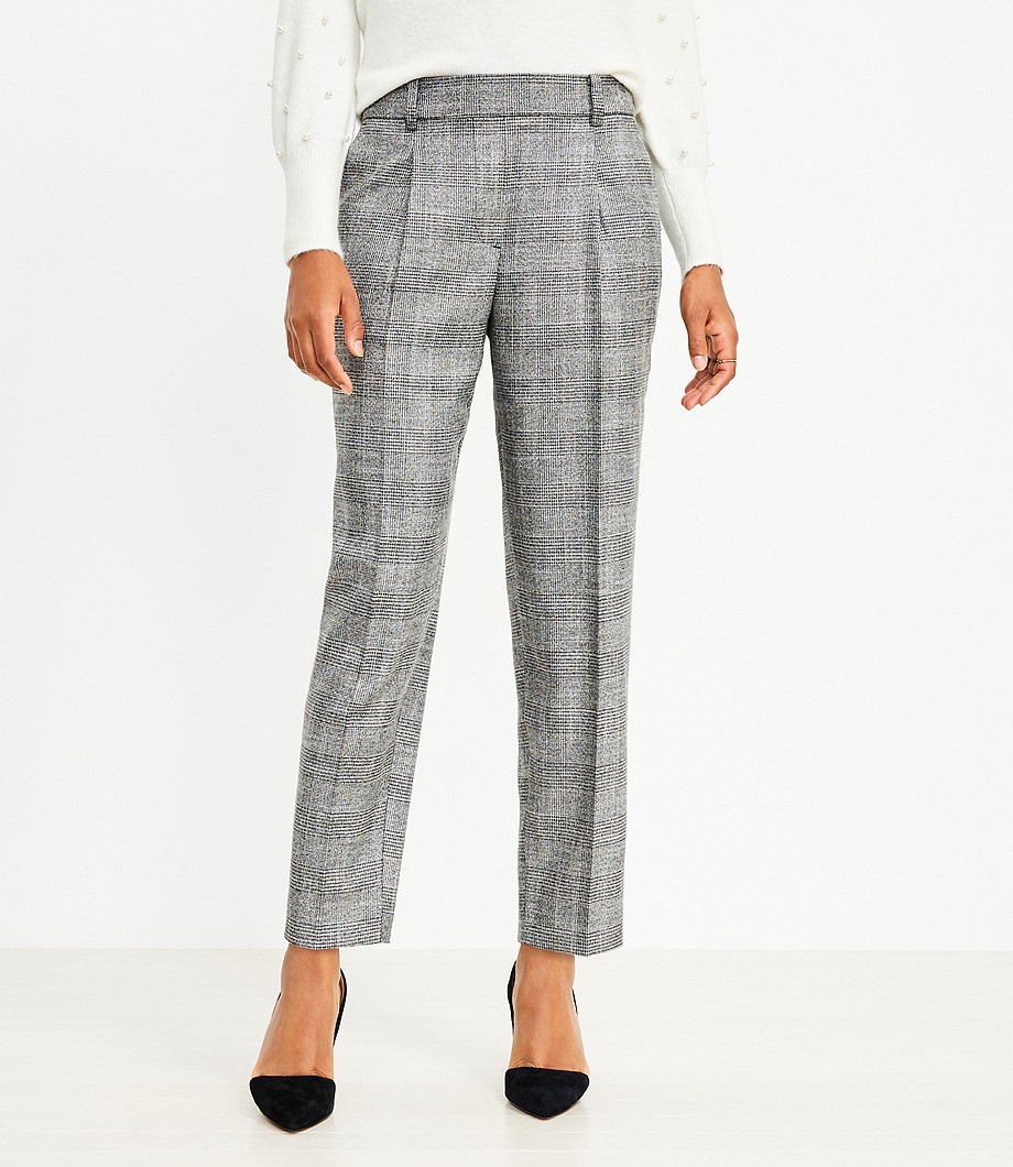 Pull On Taper Pants in Shimmer Plaid