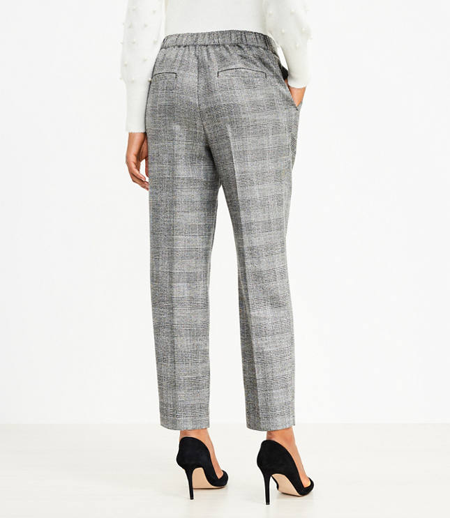 Pull On Taper Pants in Shimmer Plaid