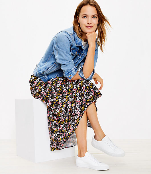 Loft Floral Maxi Skirt
