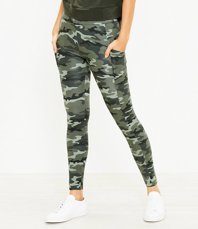 Cute in camo! A pair of camouflage print leggings, featuring a