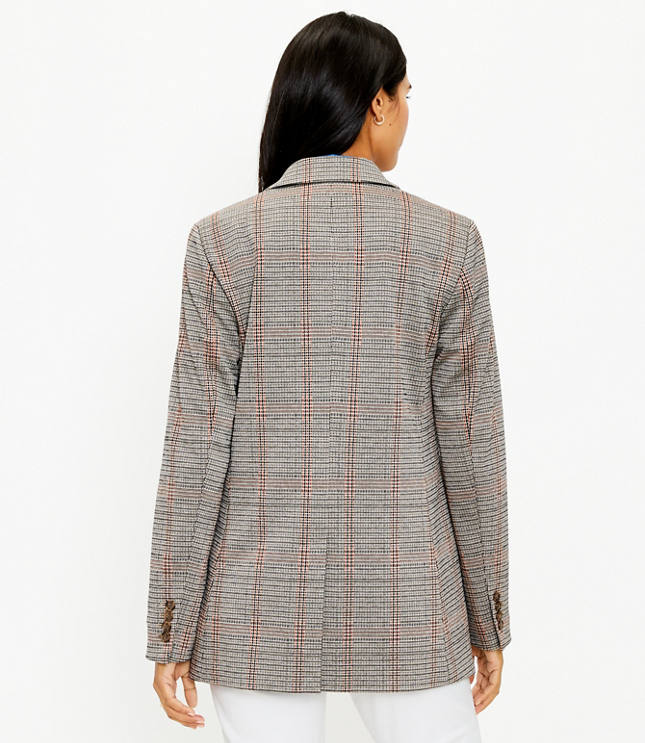 Plaid Houndstooth Boyfriend Blazer