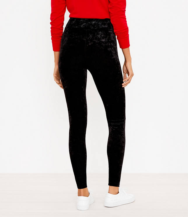 Crushed velvet leggings black best sale