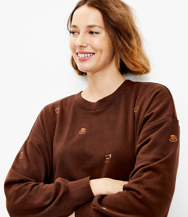 Lou & Grey Coffee Cozy Cotton Terry Sweatshirt