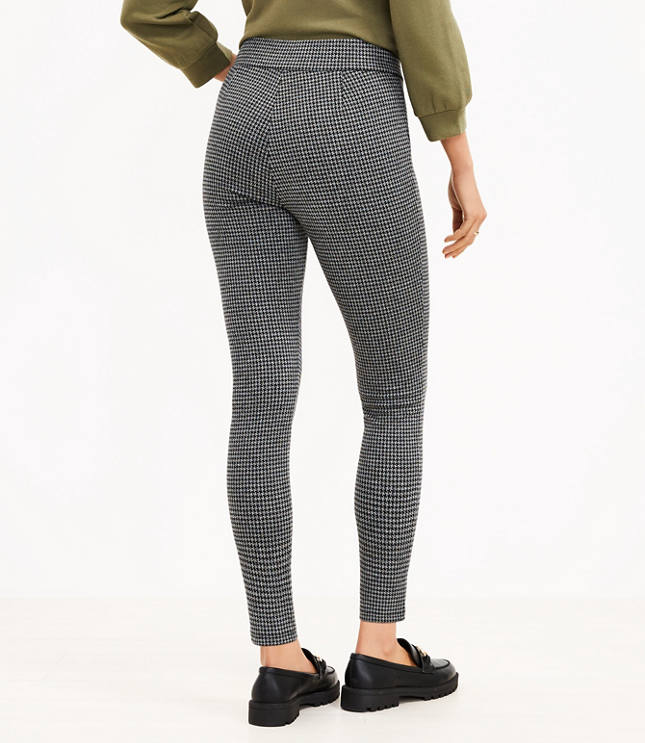 Thermal houndstooth knitted leggings