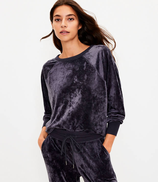 Lou Grey Crushed Velour Sweatshirt