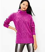 Cable Turtleneck Tunic Sweater carousel Product Image 1