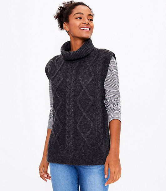 Loft Cable Wedge Turtleneck Sweater