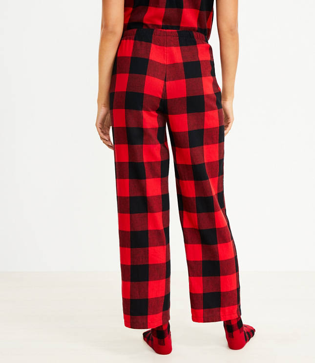 Buffalo Plaid Women's Sleep Leggings - Little Blue House CA