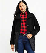 Sherpa Quilted Funnel Neck Coat carousel Product Image 1