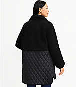Sherpa Quilted Funnel Neck Coat carousel Product Image 3