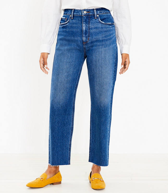 Curvy High Rise Straight Jeans in Light Vintage Indigo Wash