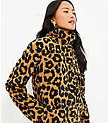 Leopard Print Sherpa Funnel Neck Coat carousel Product Image 2
