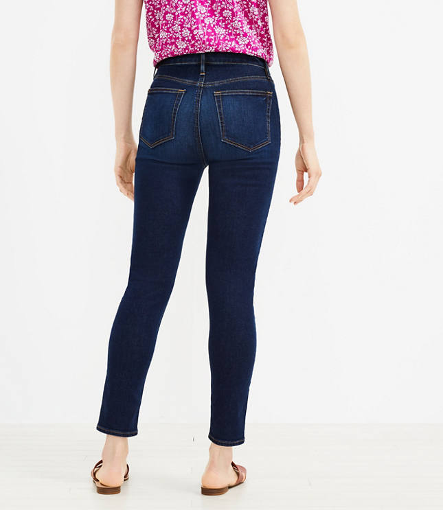 Mid Rise Skinny Jeans in Classic Dark Indigo Wash