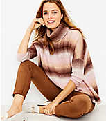 Ombre Turtleneck Poncho Sweater carousel Product Image 1