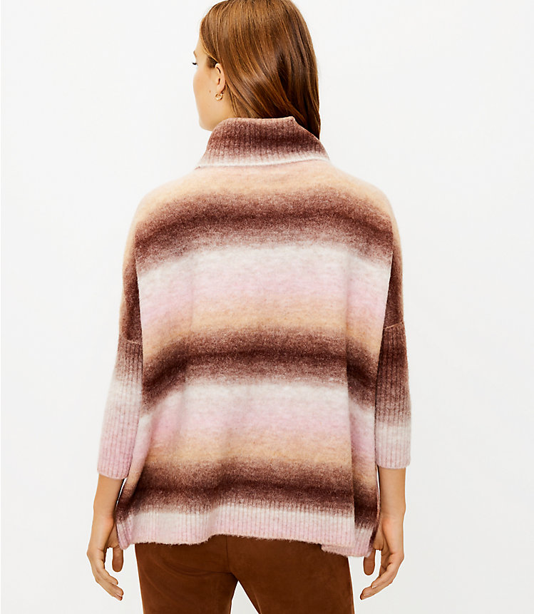 Ombre Turtleneck Poncho Sweater image number 2