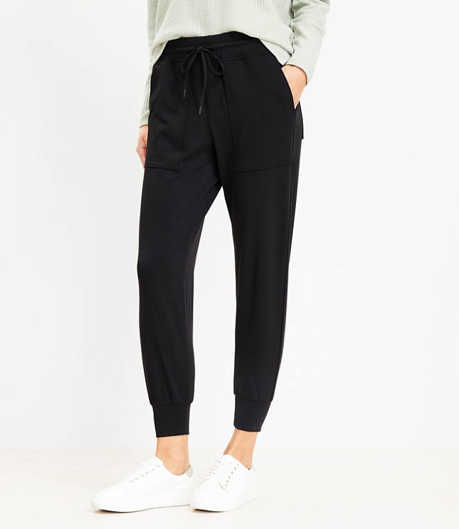 Petite Brushed Marled Ribbed Straight Pant