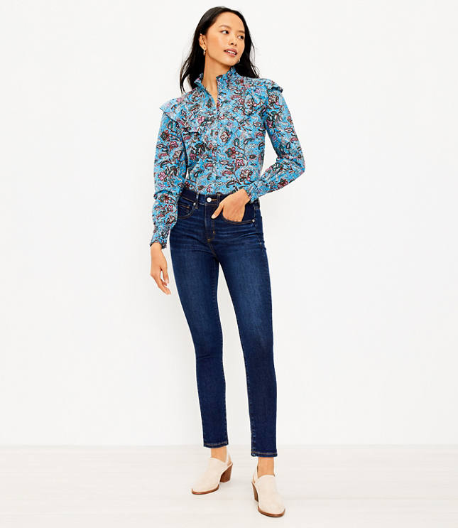 Tall Curvy Mid Rise Skinny Jeans in Classic Dark Indigo Wash