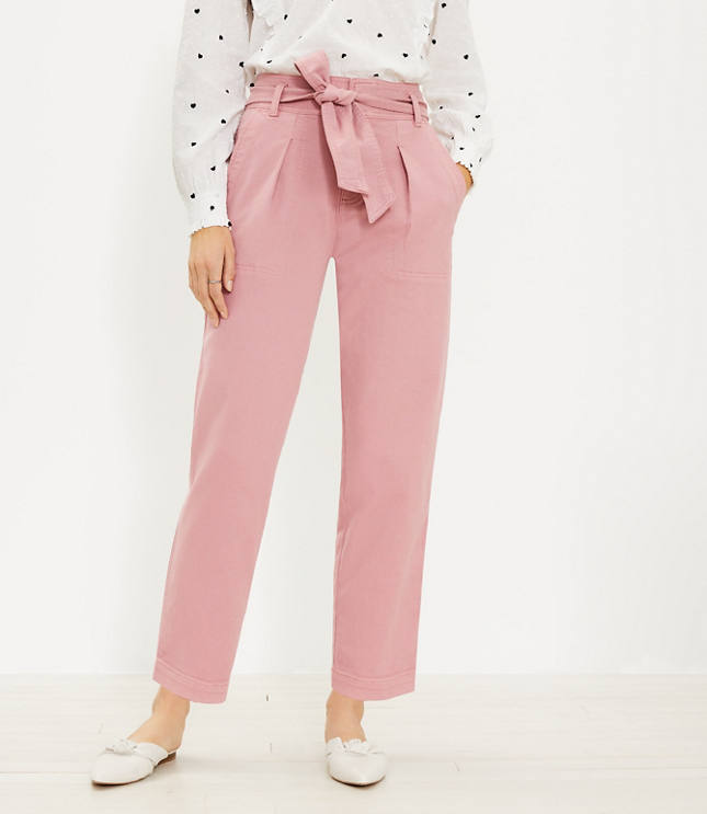 Tie Waist Straight Pants