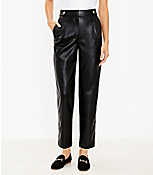 Button Tab Slim Pants in Faux Leather carousel Product Image 1