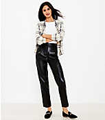 Button Tab Slim Pants in Faux Leather carousel Product Image 2
