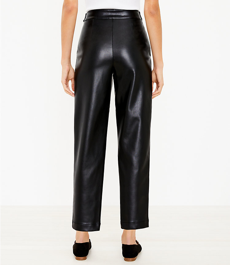 Button Tab Slim Pants in Faux Leather image number 2