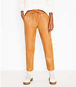 Petite Pull On Slim Pants in Faux Leather carousel Product Image 1