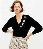 Shimmer Star V-Neck Sweater carousel Product Image 1