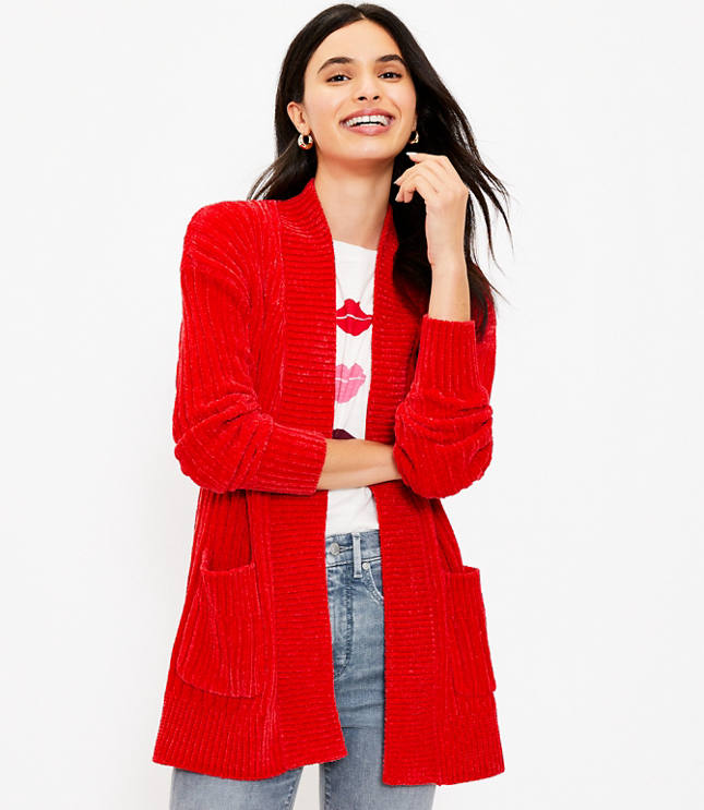 Chenille hot sale open cardigan