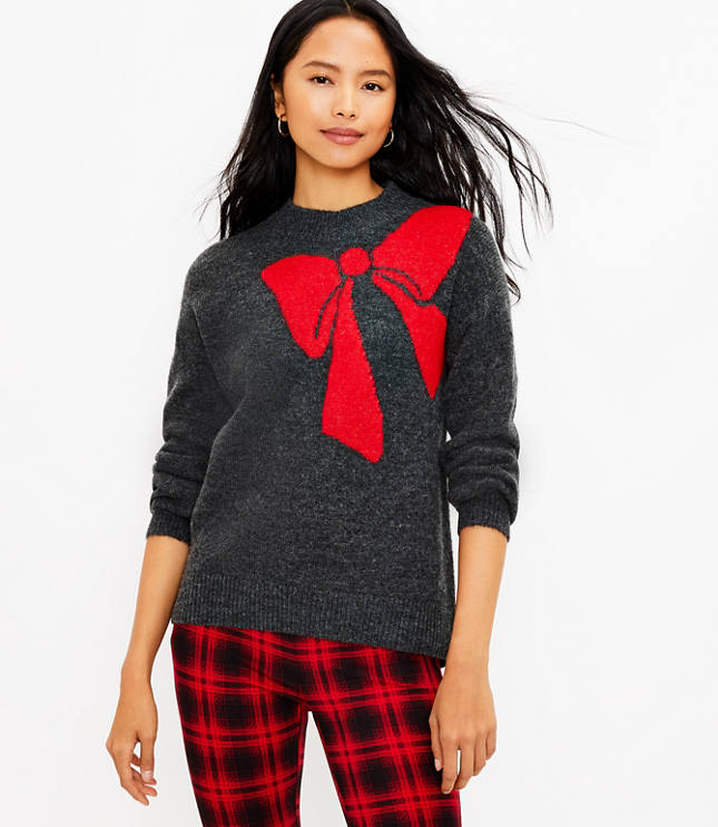 Bow Mock Neck Sweater