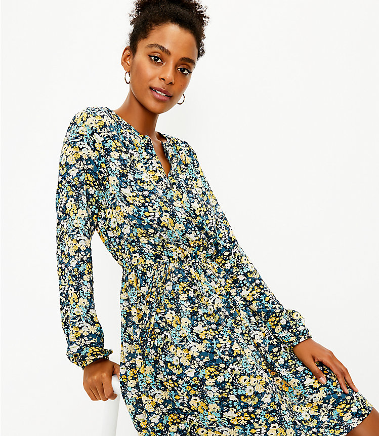 Tall Floral Side Tie Swing Dress image number 1