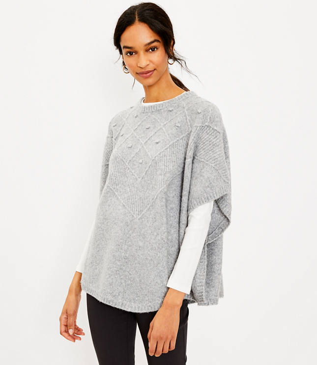 Grey Poncho Sweater