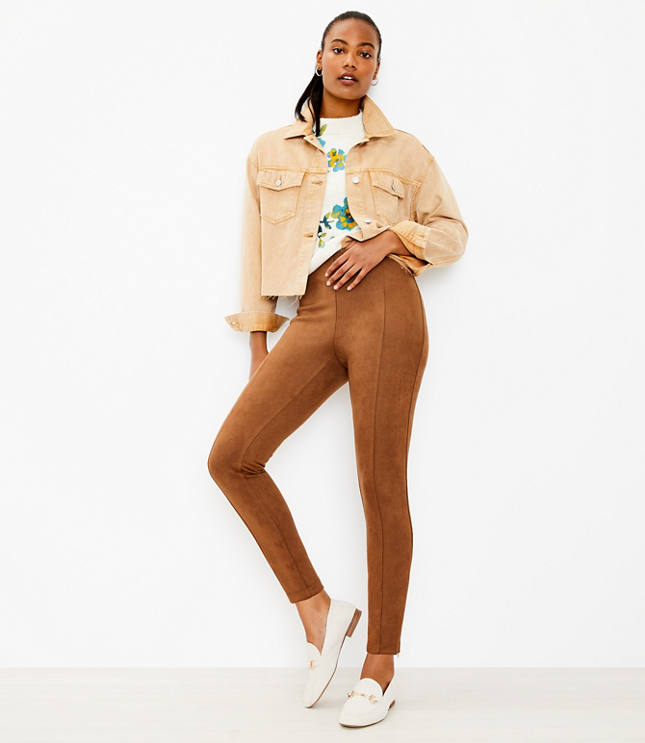 Petite 2025 suede leggings