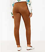 Petite Ankle Zip Faux Suede Leggings carousel Product Image 3